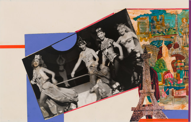 Casino de Paris, 1981 Collage on paper, 14 ½ x 22 ¼ inches