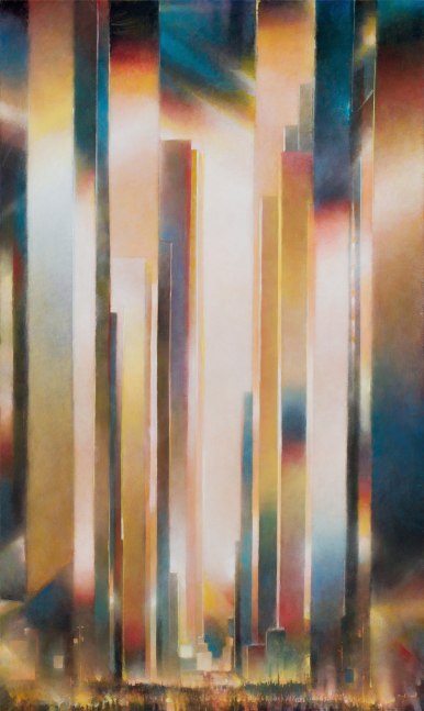 Mark Innerst, Beacon, 2019. Oil on canvas in the artist's handmade frame, 60 x 36 inches (canvas); 67 1/2 x 43 inches (frame)