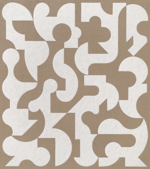 Valerie Jaudon, Rubato, 2022. Oil on linen 43 x 37 1/2 inches