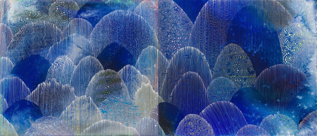 Alongside, 2024. Acrylic on linen, 60 x 140 inches