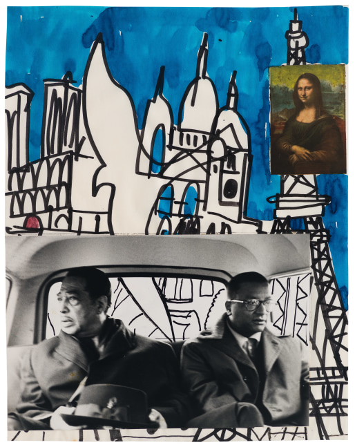 Ellington, Billy Strayhorn (Sacre-Couer), 1981 Collage on paper, 14 x 11 inches