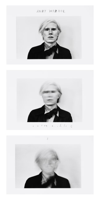 Andy Warhol, c. 1973 Three gelatin silver prints 3 3/8 x 5 1/8 inches (each image); 5 x 8 inches (each paper) Edition AP I/V