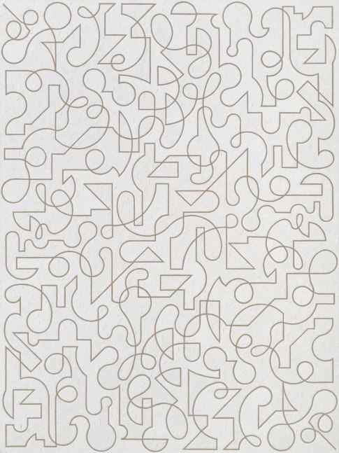 Valerie Jaudon, Aria, 2022. Oil on linen, 64 x 48 inches