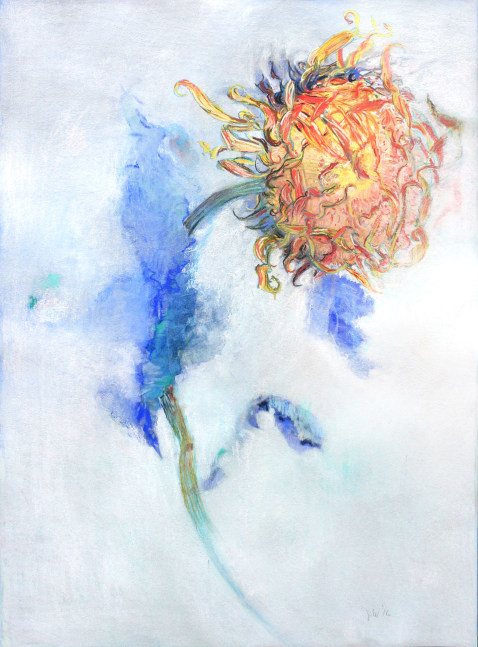 Sunflower Blue Leaves, 2016. Pastel on paper, 38 5/8 x 26 3/4 inches