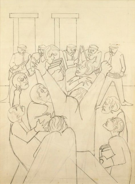 Jacob Lawrence, Struggle (Drawing for), 1965. Graphite on paper, 21 1/2 x 15 7/8 inches