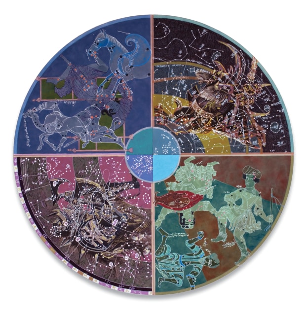 Joyce Kozloff
Revolver, 2008
Acrylic and collage on canvas
96 inches diameter