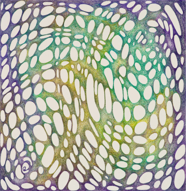 Katia Santibanez, When the Other, 2022. Colored pencil on paper, 8 x 7 3/4 inches