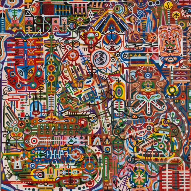 Shawn Thornton, Black Pyramid Meditation, 2008. Oil on panel, 11 x 11 inches