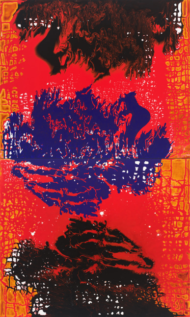 Red Black Stack, 2023  Acrylic on linen  40 x 24 inches