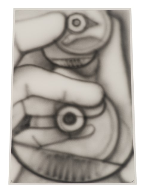 Alexi Worth, Drinking Spray #4, 2021. Ink on paper, 20 7/8 x 15 / 14 inches