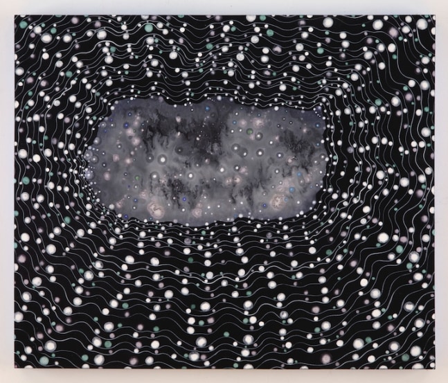 Barbara Takenaga, Cold Light (Firefly), 2014. Acrylic on wood panel, 20 x 24 inches