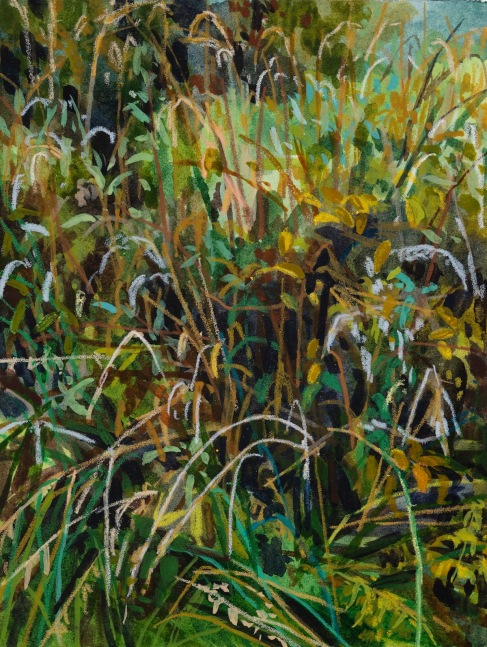 Claire Sherman, Grass, 2021. Mixed media on paper, 12 x 9 inches