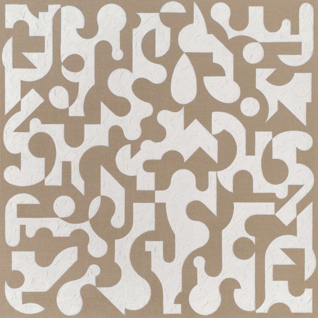 Valerie Jaudon, Etude, 2022. Oil on linen, 40 x 40 inches