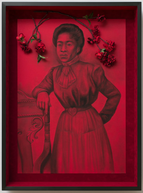 The Red II, 2021
Conté on paper with attached found object
45 3/4 x 34 x 6 1/8 inches