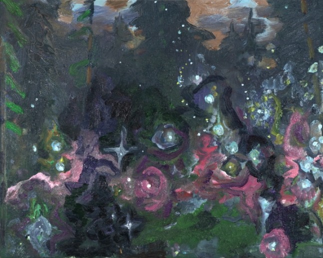 Eric Aho, Summer Night, Fireflies, Mists, and Vapors II, 2023. Oil on linen, 16 x 20 inches