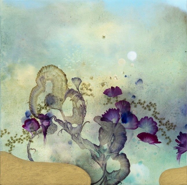 Night Blossoms, 2023. Oil on wood panel, 16 x 16 inches