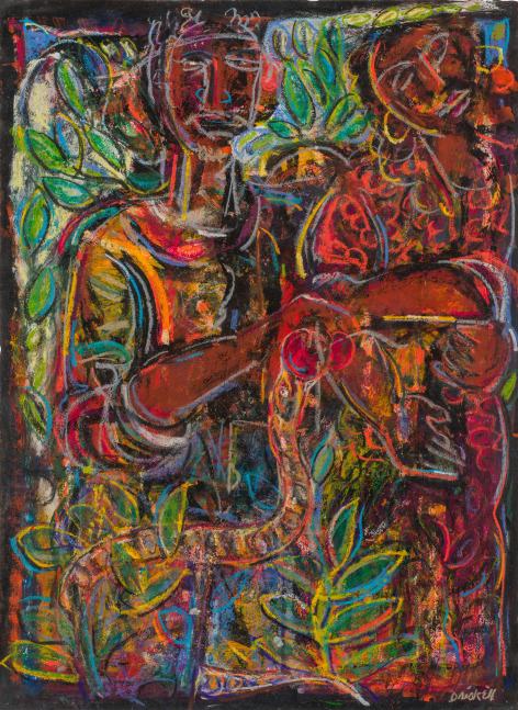 Adam and Eve in the Garden (Study), 2005
Mixed media and cray-pas on paper
26 x 19 inches