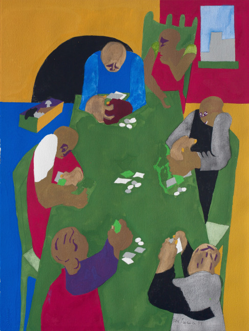 Jacob Lawrence
Games-Five Card Stud, 1999
Gouache on paper
24 x 18 inches