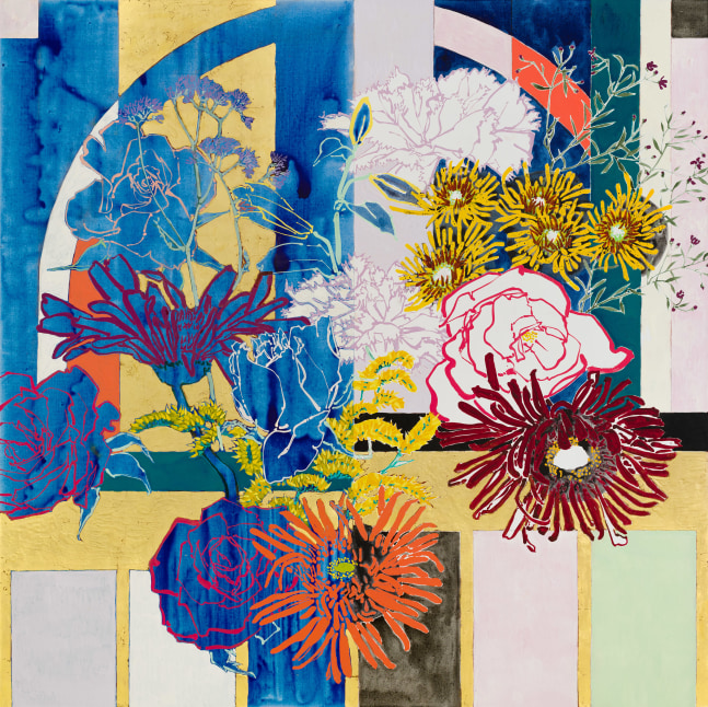 Large Bouquet Basket, 2020

Oil, acrylic, and gold leaf on canvas

72 x 72 inches