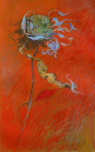 Sunflower with Blue Petals, 2010. Pastel on paper, 21 x 13 inches