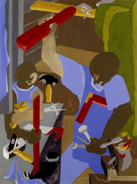 Jacob Lawrence
The Cabinet Maker, 1994
Gouache on paper
29 3/4 x 22 inches