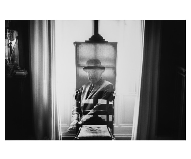 Magritte with Easel, 1965, Gelatin silver print 15 1/8 x 22 1/2 inches (image); 20 x 24 inches (paper size) Edition 1/5