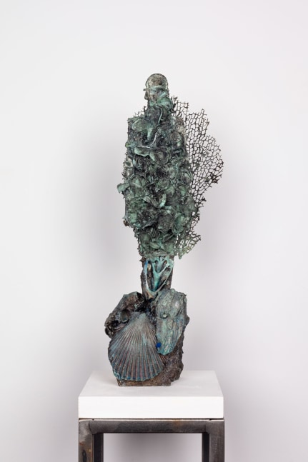 Raine Bedsole
Aristaeus, 2024
steel, stone, sea fan, plaster, paint
14h x 3w x 4d in