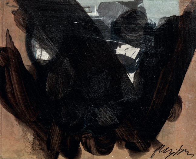 George Dunbar
Action Painting in Black and Tan, 2014
Acrylic on paper mounted on panel
11 1/2 x 13 1/2 inches
 
 