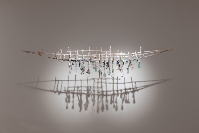 Raine Bedsole
CERES, 2022
steel, fabric, glass, paint
21h x 87w x 16d in