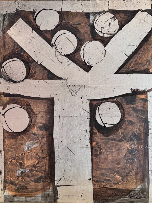 George Dunbar
Bonfouca No. 67, 2014
Acrylic and palladium leaf on paper collage
25.25h x 19w in