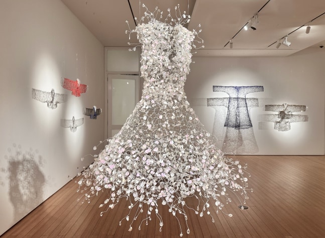 Key-Sook Geum
White Floating Resonance
white paper wrapped wire, spangle and beads
45h x 41w x 41d in