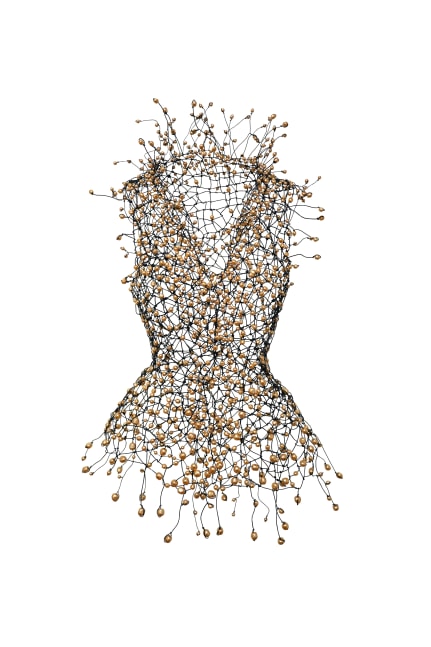 Key-Sook Geum
Enlightenment in Rose Beige Pearls
black wire, rose beige pearl
30h x 18w x 11d in