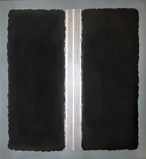 George Dunbar
Neshoba, Surge Series, 2023
Palladium leaf over black and pale blue-green clay with incised lines
88h x 81w in
SOLD