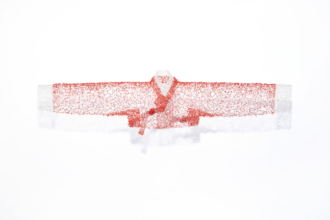 Key-Sook Geum
Greetings in Coral
red wire, coral beads
11h x 51w x 3d in
