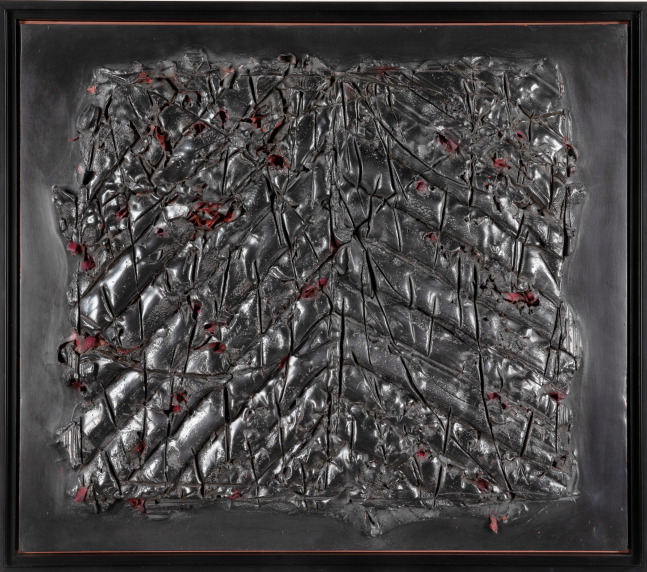 George Dunbar
Brackish, 2000
clay, fabric and die keen on board
25h x 28w in