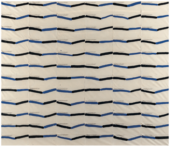 George Dunbar
Envelopes, 1979
acrylic on envelopes collage
61h x 53w in