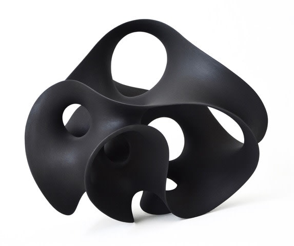 Eva Hild
MEDIUM BLACK LOOP
Handbuilt in stoneware clay, mixed material, acrylate paint
23.50h x 21.50w x 21.50d in