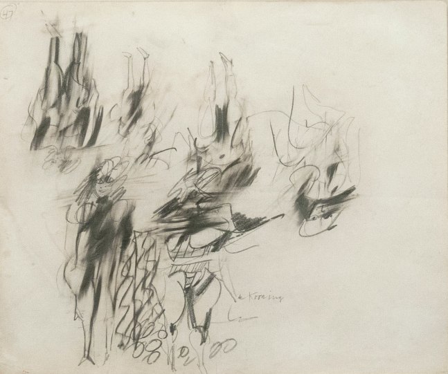 Willem de Kooning, Untitled (double-sided), c. 1951, graphite on paper, 14 x 16 3/4 inches