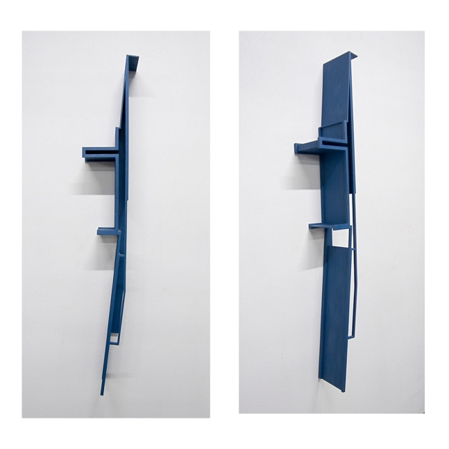 CHARLES BIEDERMAN Untitled, 1980 blue paint, wood 67 1/2 x 8 x 10 inches