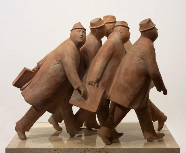 William McElcheran, Crowd, c. 1978, terracotta, 15 1/2 x 12 x 19 1/2 inches