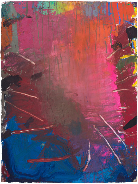 Brian Rutenberg Looming Pine 2, 2018 oil on paper 30 x 22 1/2 inches