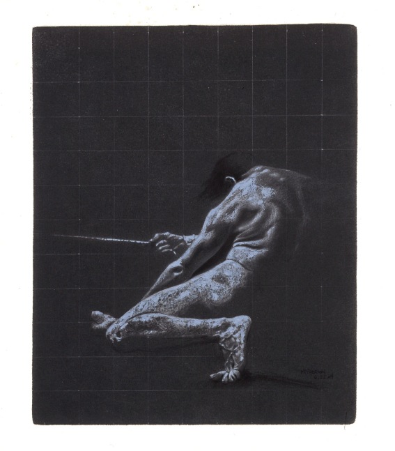 Craig McPherson Study for Titans (Rope), 2004 pastel on prepared paper 13 11/16 x 11 1/16 inches