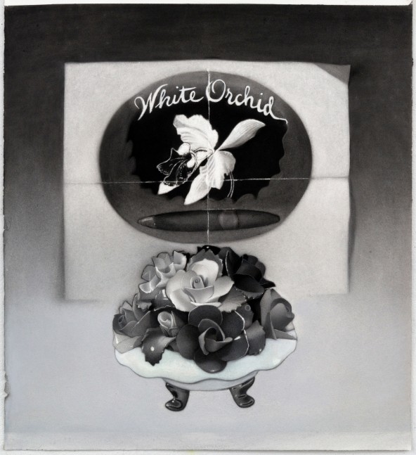 Susan Hauptman, Still Life, 2012, charcoal on paper, 31 1/2 x 28 inches