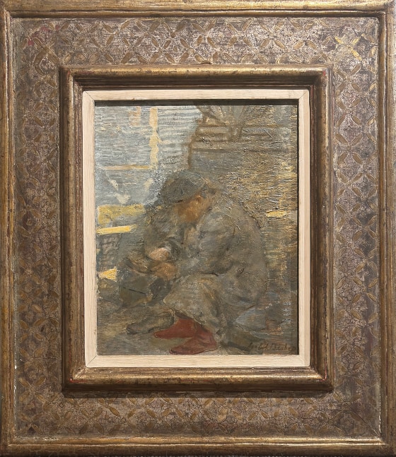 Isabel Bishop Seated Man, 1935-50 oil and tempera on masonite 10 3/4 x 8 3/4 inches