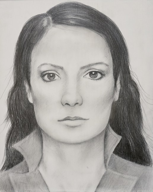 William Beckman Dianne, 2022 graphite on gessoed wood panel 14 3/16  x 11 1/4 inches