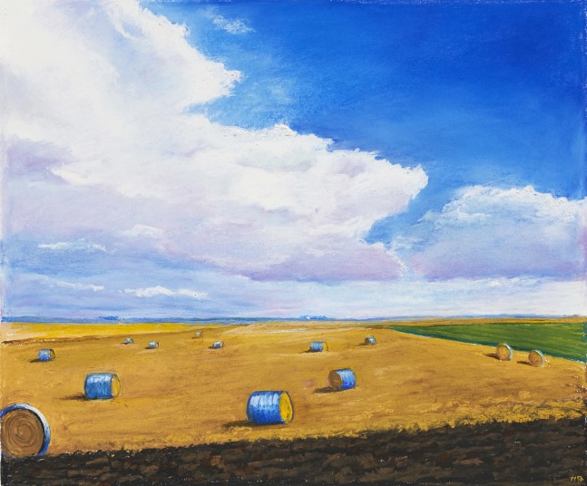 William Beckman Straw Bales/Plowing, 2024 pastel on paper Image Dimensions: 20 x 23 1/2 inches Paper Dimensions: 26 x 30 inches