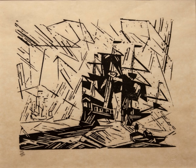 Lyonel Feininger In the Offing, 1903 woodcut 6 3/4 x 8 3/8 inches Edition 77/100
