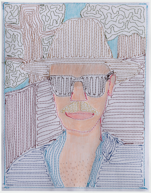 Michael C. Thorpe Tony, 2022 thread on paper 11 x 8 1/2 inches