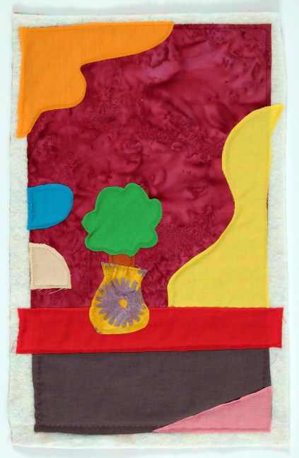 Michael C. Thorpe Red Stripe (from FV1 project), 2024 quilting cotton, batting, and thread 17 x 11 inches