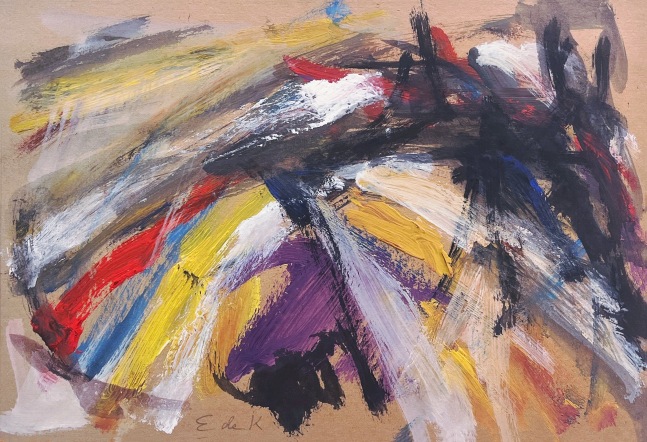 Elaine de Kooning Abstraction, c. 1959 mixed media on artist board 7 1/4 x 10 inches